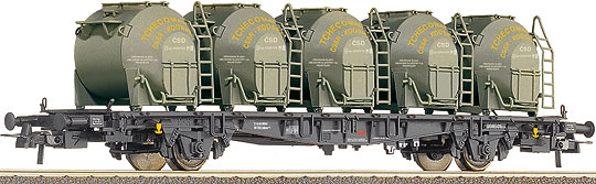 Container carrier car<br /><a href='images/pictures/Roco/66266.jpg' target='_blank'>Full size image</a>